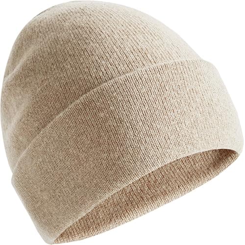 Image of Lynmquober Mens Cuffed Beanie Unisex Knit Basic Skull Cap for Women Beige