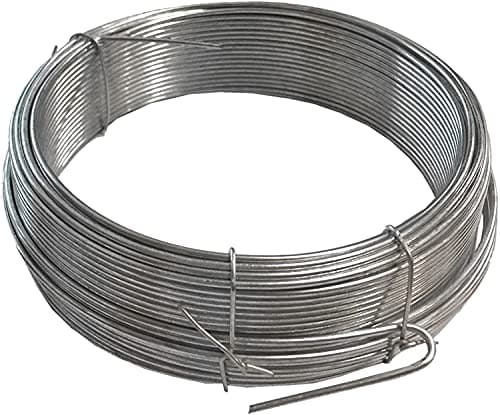 Image of Merriway BH00327 Galvanised Garden Wire, 2mm x 20 Metres (65ft) 12 Gauge 5/64 inch Thickness, Grey,Grey
