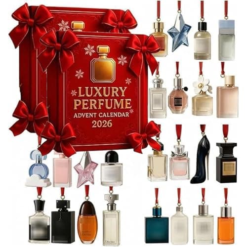 Image of Luxury Perfume Advent Calendar 2026, 24 Days Perfume Display Gift Set, 24 Days Designer Fragrances for Women & Men - Premium Holiday Countdown Gifts Set (2 Pieces, Red)