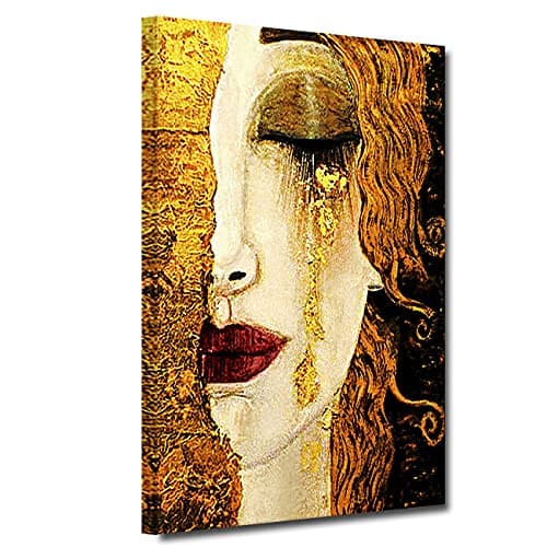 Image of Wall Art Abstract Gustav Klimt Tear Oil Painting Print On Canvas Famous Posters And Prints Picture For Living Room Home Decoration (16"x24"(40x60cm))