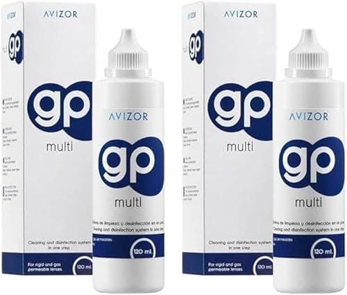Image of Avízor GP Multi - Pack 2 x 120ml | Cleaning and Disinfection Solution for Rigid and Gas-Permeable Contact Lenses | Guaranteed Hydration | Multipurpose Solution for Contact Lens Care
