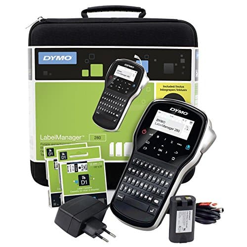 Image of Dymo LabelManager 280 Portable Labelling Device in Case, Rechargeable Labeling Device with QWERTZ Keyboard, with PC or Mac Interface, for D1 Labels in 6, 9 and 12 mm Widths