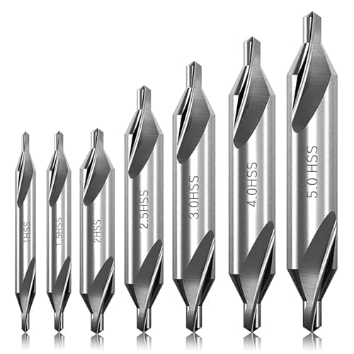 Image of 7-Piece Centre Drill Bit Metal Set Made of HSS, 1/1.5/2/2.5/3/4/5 mm 60 Degree Centre Drill Countersink Lathe Combined Tool Set for Metalworking Precise Drilling
