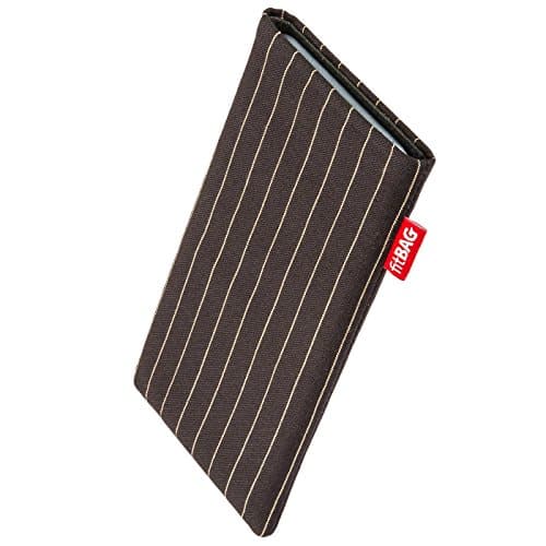 Image of fitBAG Twist Brown custom tailored sleeve for Vivo Y70 | Made in Germany | Fine suit fabric pouch case cover with MicroFibre lining for display cleaning