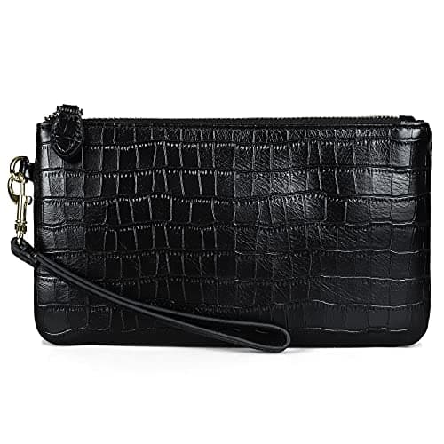Image of befen Women's Wristlet Clutch Wallet Real Leather Slim Cell Phone Purse and Handbags with Wrist Strap & Card Slots