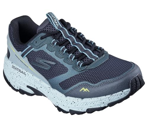 Image of Skechers Women's Go Run Trail Altitude 2.0 Ravine Trekking Low Cut Shoes, Navy Leather/Aqua Trim, 4 UK