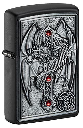 Image of Zippo® Anne Stokes 49755 Windproof Lighter Refillable Zippo Metal Lighter with Characteristic "click" Zippo, Silver, Made in USA, Great Gift Idea