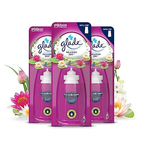 Image of Glade Sense & Spray Air Freshener Refill, Motion Activated Automatic Room Spray and Odour Eliminator for Home, Relaxing Zen, Pack of 3 (3 x 18ml)