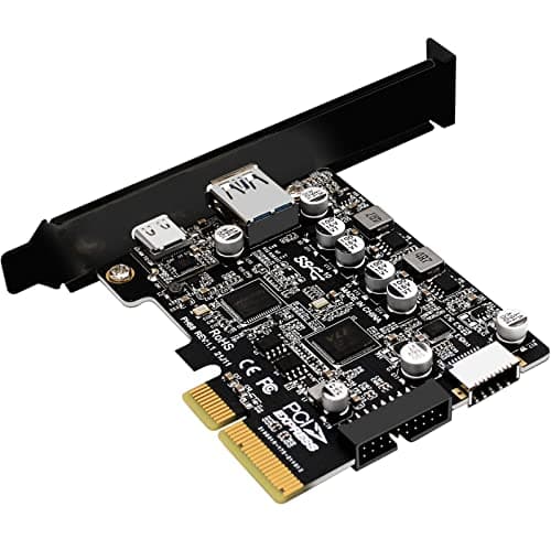Image of WANGCL USB C PCIE Card PCI USB 3.2 Card USB3.2 port+TYPE-C+front TYPE-E+19/20PIN for Type C Front Panel Mount Adapter