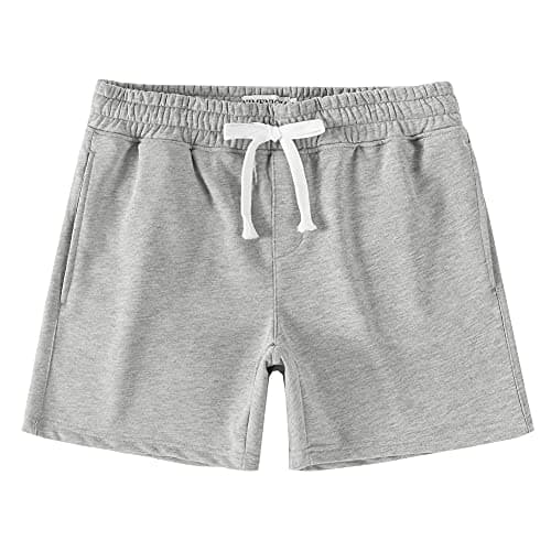 Image of NIMENJOJA Mens 5.5 Inch Cotton Shorts Zipper Pockets Jogger Shorts for Casual Gym Workout Running Lounge Grey