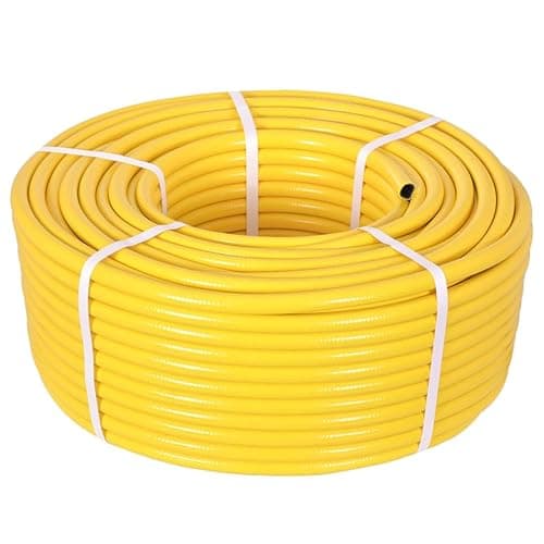 Image of TW Wholesale 100 Metre Yellow Garden Hose Pipe - 100M Reinforced Heavy Duty Anti-Kink Watering Solution Ideal for Watering, Gardening, and Cleaning Tasks