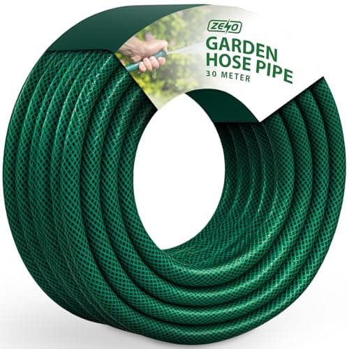 Image of ZENO Garden Hose Pipe | Reinforced Hosepipe | Premium 3 Solid Layer Construction | Suitable for All Garden Needs | Great for Cleaning Cars Or Patios (30 Metres)