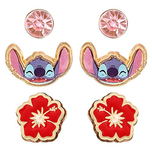 Image of Peers Hardy Disney Lilo & Stitch Multicoloured enamel Costume 3pc Earring Set SH00622YRPL,One Size,SH00622YRPL AMZ