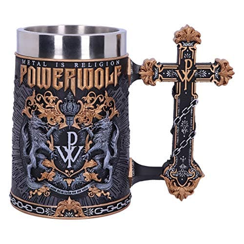 Image of Nemesis Now Officially Licensed Powerwolf Metal is Religion Rock Band Tankard, Black