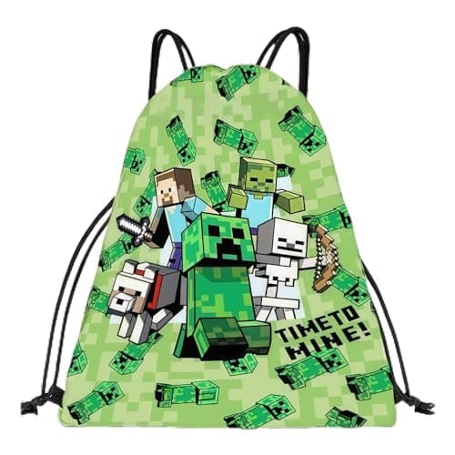 Image of AYNKH Drawstring Bag, Kids Game PE String Backpack Storage Bag for Gym Sport Beach Swimming Pool Scool Travel Picnic, Durable Sturdy, Gifts for Boys Girls