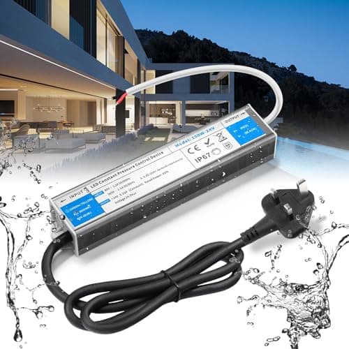 Image of BRIMETI 24V LED Driver 150W LED Transformer Waterproof Outdoor IP67 AC 240V to DC 24V 6.25A Power Supply With Plug Constant Low Voltage Adapter for Strip Light Garden Shed Cabinet Light