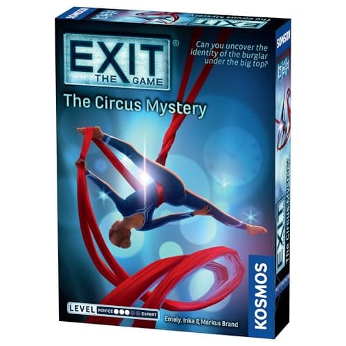 Image of Thames & Kosmos EXIT Kids - The Circus Mystery | Escape Room Strategy Card Game for Children & Parents | 1-4 Players | Ages 12+ | Level 3/5 Riddle Challenge, Blue