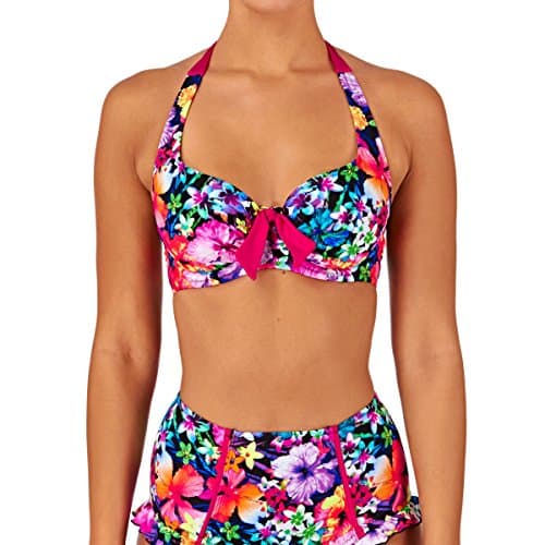 Image of Pour Moi? Womens Polynesia Underwired Halter Bikini Top size 32D in