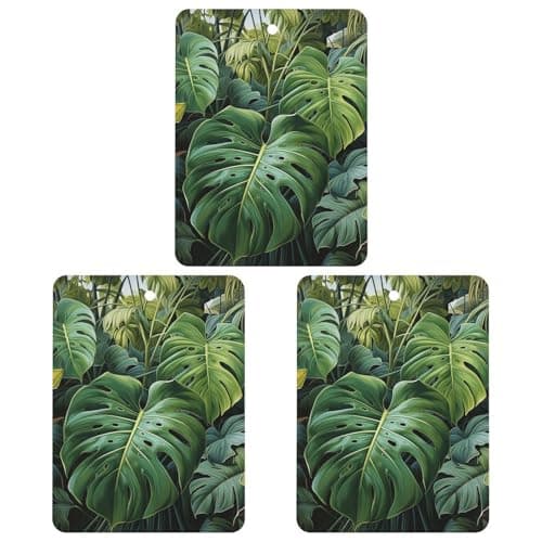 Image of 3 Pcs Car Air Fresheners Hanging Fragrance Scented Cards Auto Tablets Rearview Mirror Pendant Tropical Leaves Car Fresheners for Auto Interior Bedroom Wardrobe Shoe Cabinet
