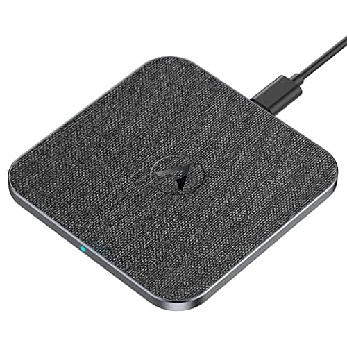 Image of AGPTEK Wireless Charger, 15W Wireless Charging Pad for Samsung S25/S24/S23/S22/S21/S20/Z Flip 4/5, Compatible with iPhone 17/16/15/14/13/12/11/10/XR, Google Pixel 5/6/7/8, AirPods, Qi-Certified, Black