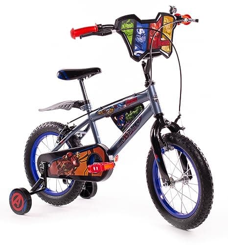 Image of Huffy Marvel Avengers Kids Bike For Boys and Girls 4-6 Years Old Hulk Iron Man Thor and more, Grey, 14 Inch