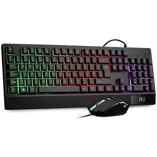 Image of Rii Gaming Keyboard and Mouse,RGB Light Up Keyboard and Mouse Set for PS4,Xbox for Gaming,Working-UK Layout