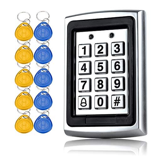 Image of YAVIS RFID Door Access Control Keypad 125KHz Metal Case Back Light Keypad Reader, StandAlone Single Door Entry System Wiegand 26 +10pcs Keyfobs