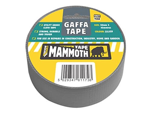 Image of Everbuild Mammoth Easy Tear Gaffa Tape, Silver, 50 mm x 45 m