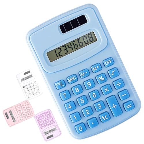 Image of Senshuomy Pocket Calculator, Mini Calculators, Compact Silicone-Key Calculator - Quiet Operation, Ultra-thin Design with Replaceable Battery - Ideal for Office, School, Home(Blue)