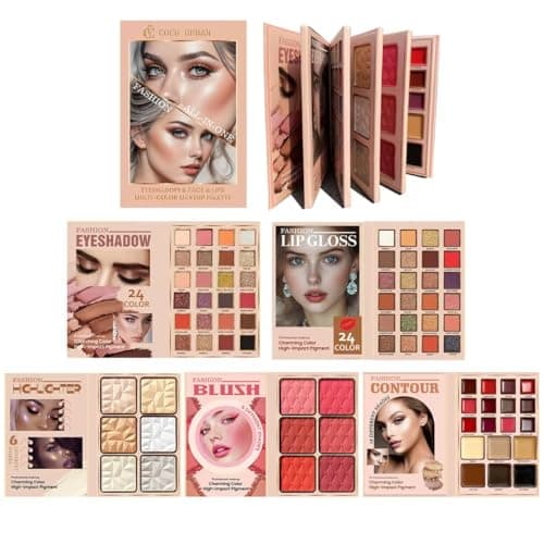 Image of Katiluxiya All In One Makeup Gift Kit - Ultimate Color Combination - 48 Eyeshadow, 12 Lip Gloss, 6 Blusher, 6 Concealer, 6Highlighter, 78 Colors Makeup Palette Set, Lasting Cosmetics Kit (A)