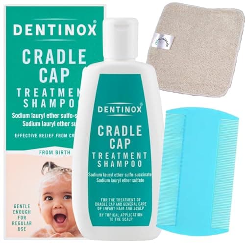 Image of Cradle Cap Shampoo 125ml for Babies & Kids, Complete Treatment Bundle with Gentle Bath Shampoo, Fine Nit Comb & Soft Baby Wipes, Sensitive Scalp Care