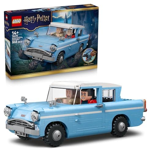 Image of LEGO Harry Potter Enchanted Flying Ford Anglia - Car Model Kit with Harry, Ron & Hedwig Figures - Father's Day Treat - Gift for 14+ Year Old Girls, Boys & Teenage Fans - 76470