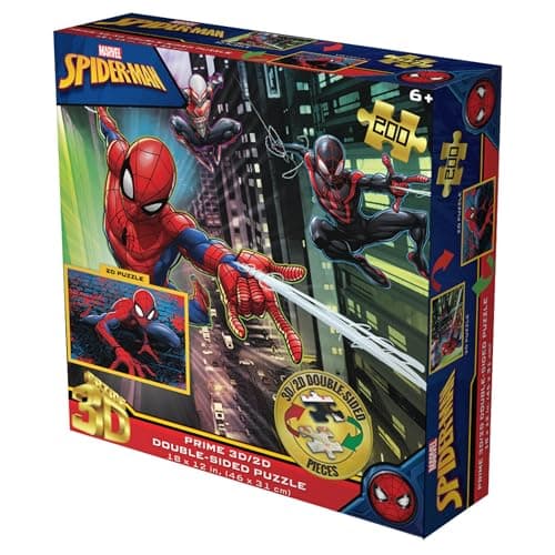 Image of PRIME 3D | Marvel Comics - Spider-Man Double Sided Puzzle | 3D Lenticular Jigsaw Puzzle | 46cm x 31cm - 200 pcs | Games & Puzzles | Ages 6+