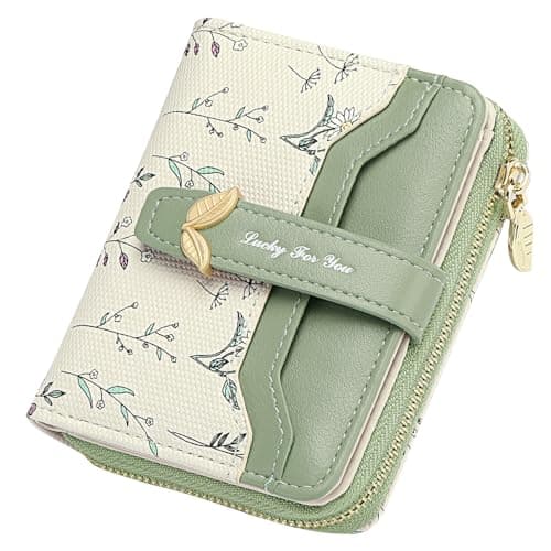 Image of GAEKEAO Purses for Women Small Ladies Purse Cute Leather Bifold Compact Womens Wallet RFID Blocking with Zipper Pocket ID Window