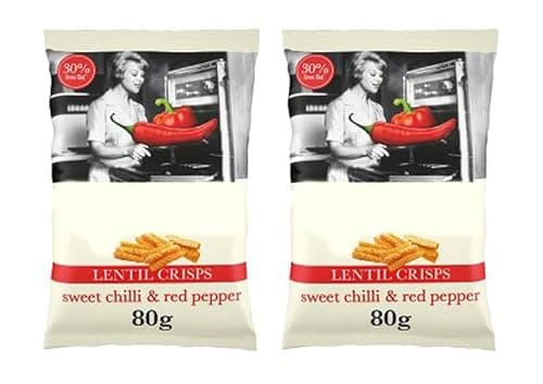 Image of Lentil Crisps Sweet Chilli & Red Pepper, 80g, Suitable for Vegetarians, Pack of 2