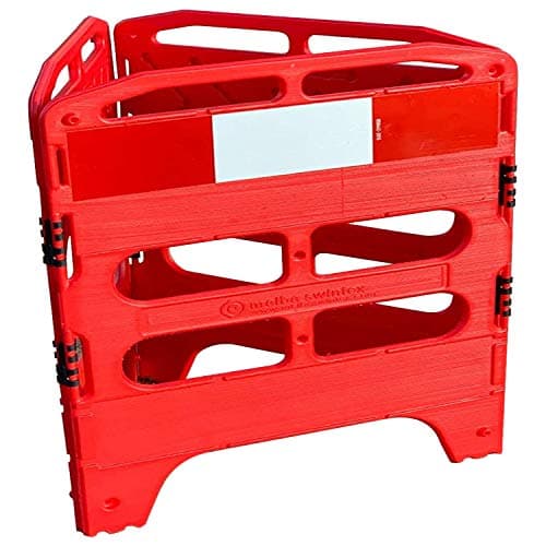 Image of Street Solutions - 1 Metre Folding Utility Gate Barrier - 3 Piece Set - Strong and Durable - Manufactured from 100% recyclable material - Made in The U.K