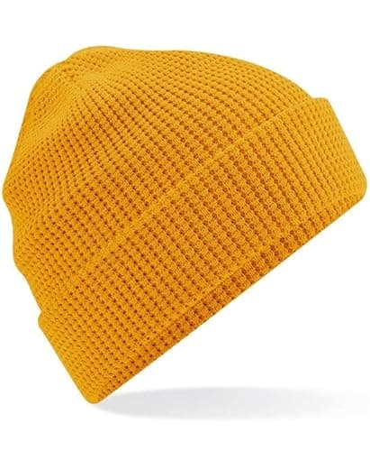 Image of COOZO Organic Cotton Waffle Beanie - Mustard - One Size