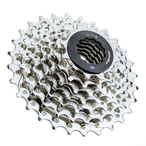 Image of Mountain Bike Cassette 7 Speed With Locknut, High-Strength Alloy Steel Freewheel Sprocket, 12-28T/12-32T Gear Ratios For HG Freehub Body, Replacement Rear Cog Set(12-32T)