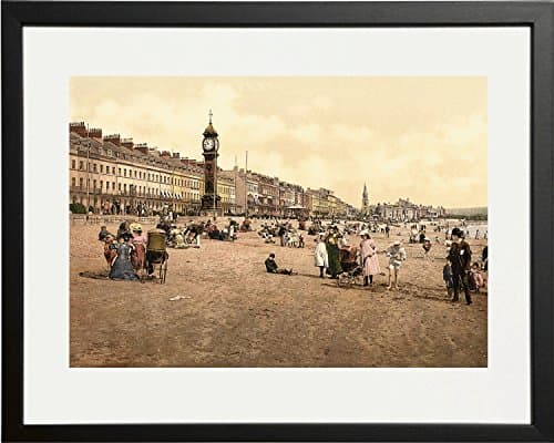Image of Behind The Glass Black Framed Seaside Picture - Jubilee Clock Tower, Weymouth - 10" x 8"