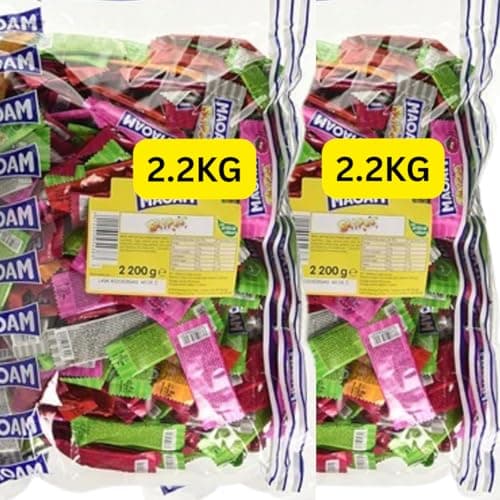 Image of Bulk MAOAMs Stripes Sweet Selection 2.2kg Party Sweets Bags (2x2.2kg)