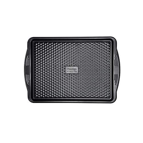 Image of Prestige, Aerolift, Large Roasting Tray Non Stick, Cushion Base, Fridge Freezer and Dishwasher Safe, Carbon Steel, Internal Dimensions 37 x 28 x 2 cm, 11 x 15 Inch