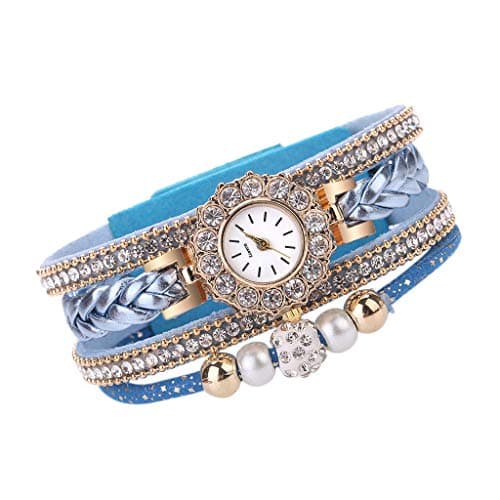 Image of Generic Women's Vintage Quartz Fashion Wrist Watch - Sky Blue, 25mm Band, No Battery, Adult, Female, Watch, Wristwatch, Vintage Fashion, 10103541031