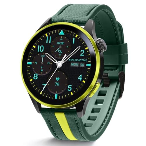Image of Reflex Active Series 54 AMOLED GPS Green and Yellow Smart Calling Watch