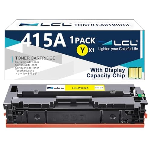 Image of LCL Compatible Toner Cartridge 415A W2032A (With CHIP) (1PK Yellow) Replacement for HP COLOR LASERJET PRO M454 M454DW M454NW M454DN M479 M479FDN M479FNW M479DW M479FDW MFP M480f MFP M455dn