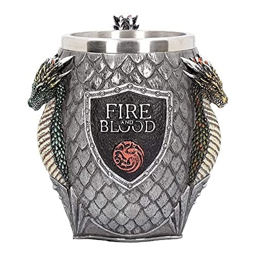 Image of Nemesis Now B3704J7 House Targaryen Tankard Game of Thrones Mug 14cm Grey, Resin w/Stainless Steel Insert