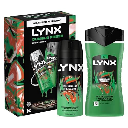 Image of Lynx Gift Set Jungle Fresh Duo with Body Wash and Body Spray Perfect for Any Occasion 2 Piece