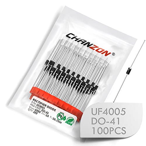 Image of (Pack of 100 Pieces) Chanzon UF4005 Ultra Fast Recovery Rectifier Diode 1A 600V 50-75ns DO-41 (DO-204AL) Axial 1 Amp 600 Volt Electronic Diodes
