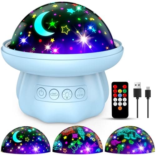 Image of Hapikids Baby Toys Sensory Toys for Babies, Dimmable+Timer+Remote Sensory Lights 360° Rotate Kids Night Light Projector Newborn Baby Birthday Presents Baby Projector Light Christmas Xmas Gifts