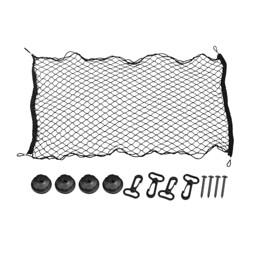 Image of X AUTOHAUX Car Black Nylon Rear Trunk Luggage Net Cargo Storage Mesh 110 x 60cm