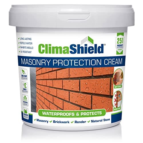 Image of Climashield Masonry Waterproofing Cream - 3L - Exterior Brick Sealer & Rain Repellent Clear Waterproof Sealant for Concrete, Cement, Mortar, Sandstone, Limestone & Granite. Lasts up to 25 Years